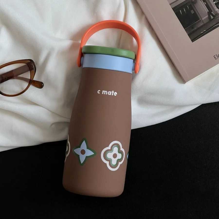 Highcolor value handheld straw ceramic liner doubledrinking insation cup texture printing portable couple fem students Y251021