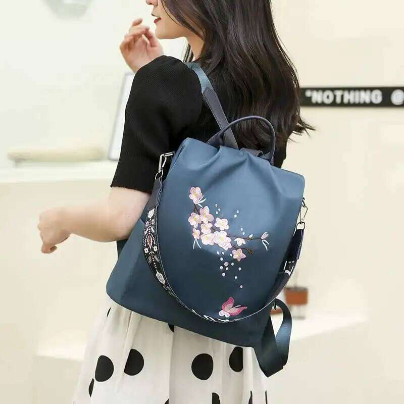 New Oxford Cloth Fashion Wer Backpacks Women Large Capacity Anti-Theft Backpack Lightweight Casual Girl Embroidery School Bag 251021