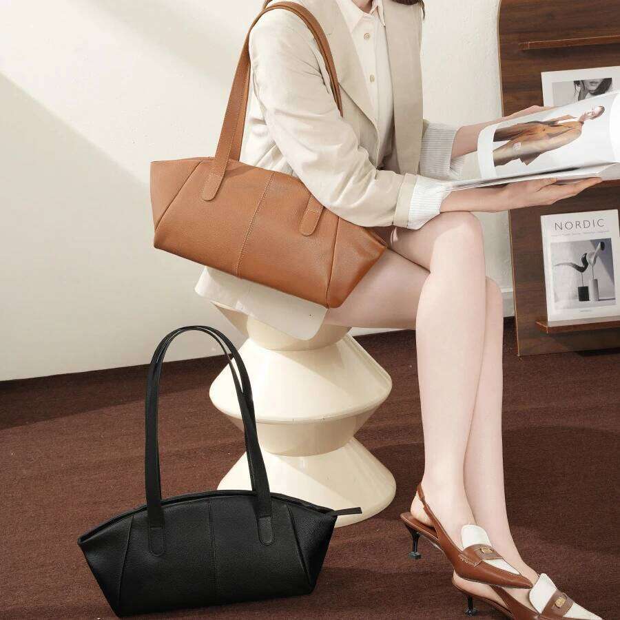 Genuine Women's Underarm New Niche Design Top Hand Leather Tote Vintage Large Capacity Shoulder Bag 251021