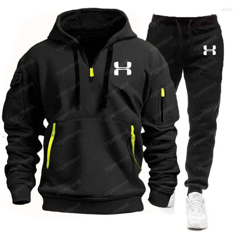 Designer Tracksuits Men Sweatshirts Outdoor Hoodies Sports coat Fashion Multi-Pocket Zipper Hoodie Sweatpants Two-Piece Jogging Leisure Fiess Clothing Set