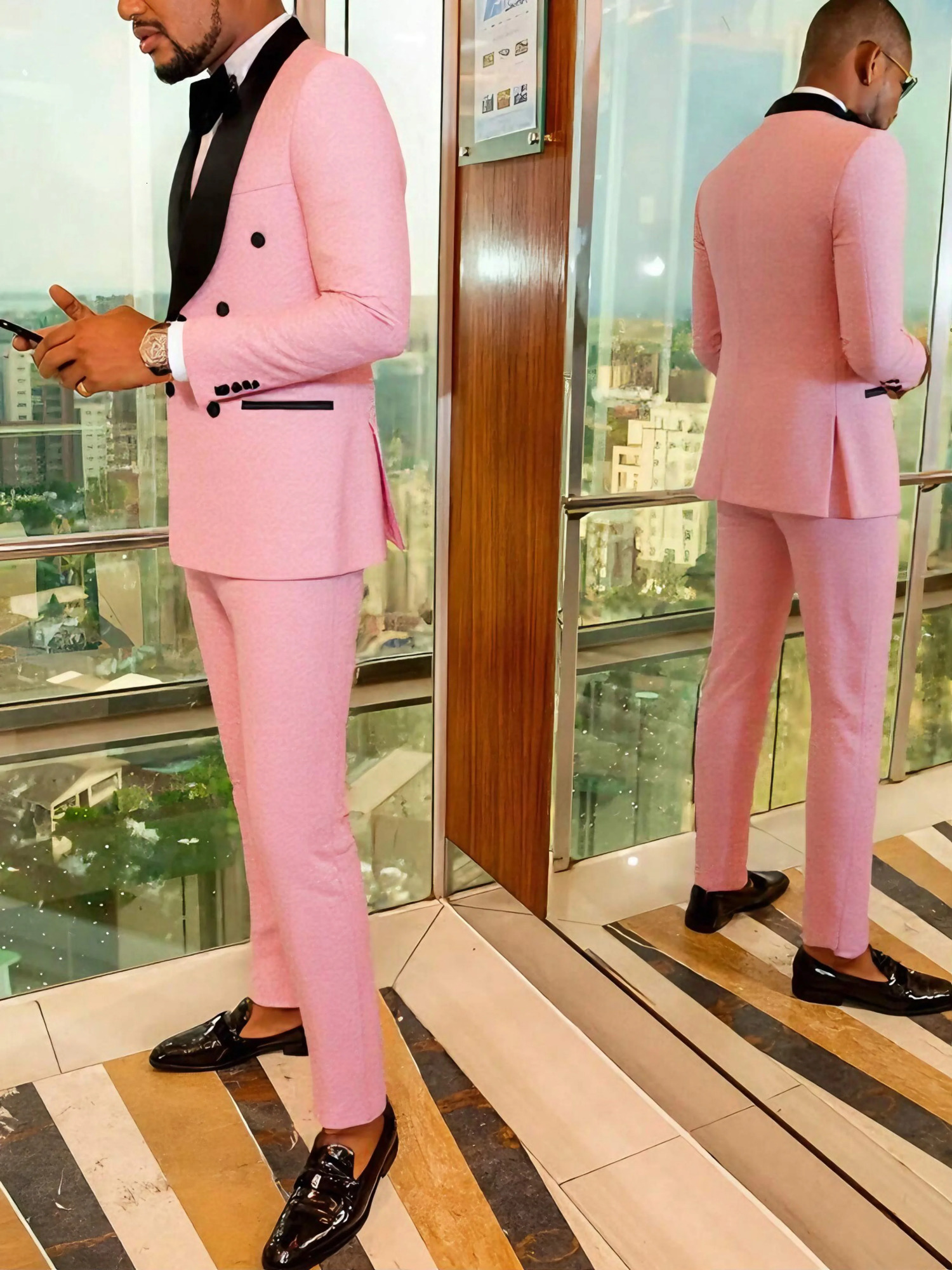 Mens twopiece slimfitting floral tuxedo suit paisley lapel singlebutton singlebreasted suit jacket and pants set suitable 251021