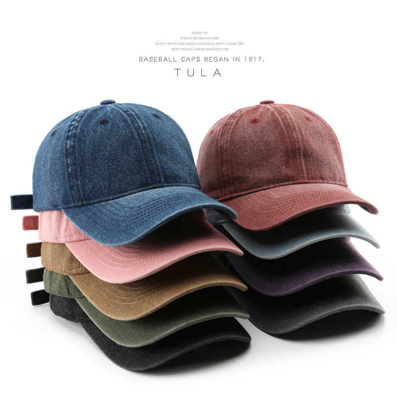 Womens Autumn Winter Personalized Washed Denim Baseball Cap Outdoor Mens Travel Warm Sun Protection Visor Cap H251020