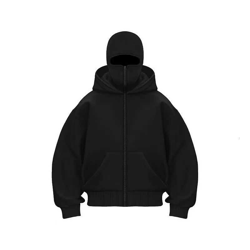 Men Zip Hoodie Winter Warm Casual Sweatshirt Y2K with Hooded Face Mask Zipper Design Sports Jacket Outdoor Activities W251021