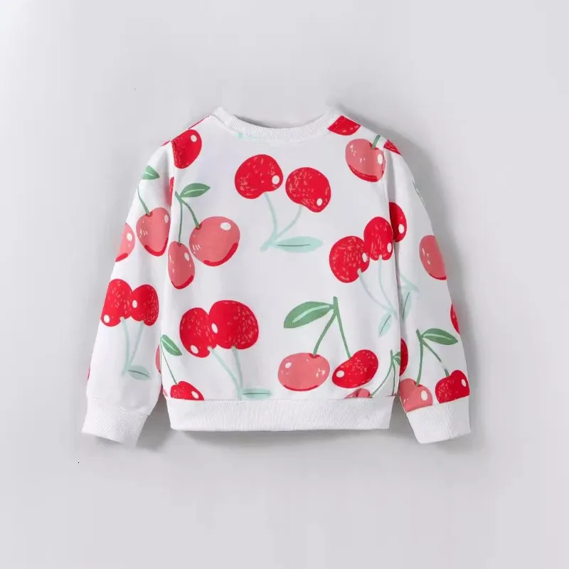 Girls Sweatshirts Fashion Cherry Print Pullover for Kids Spring Autumn Long Sleeved Children Tops Baby Tshirts Toddler Outfits 251021