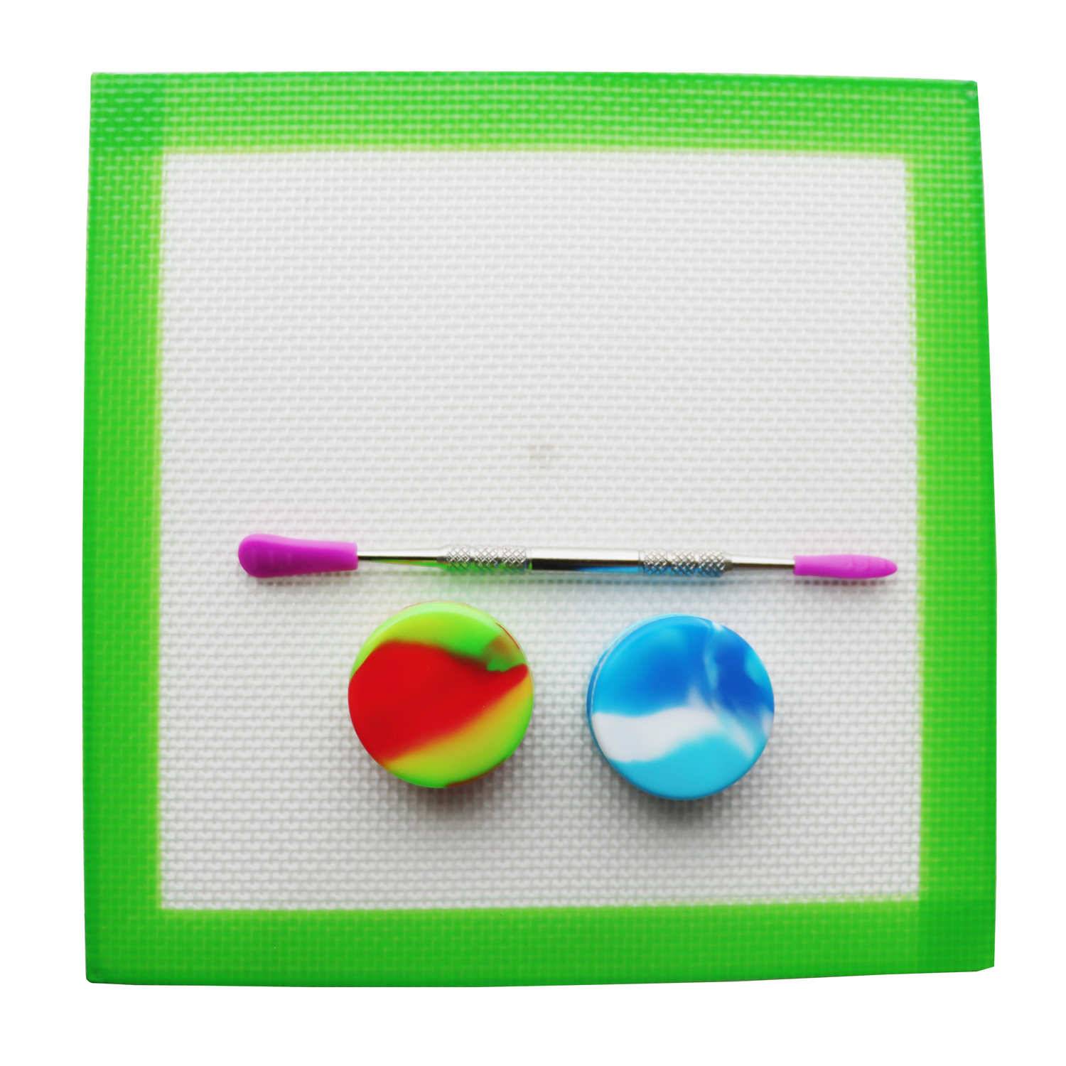 Colorful Silicone Jar Containers Dab Wax Tools dabber tool big silicone pad mat Dab jars Container kits for wax bongs dab rigs smoking pipes Accessori