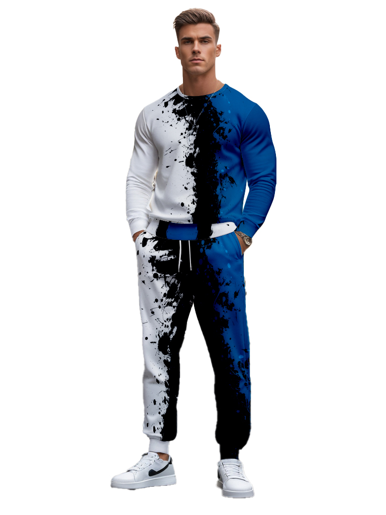 Men's Round Neck Sweatshirt Casual Long Sleeve Knitted Polyester Comfortable Blend Outdoor Recreation Brown Ankle-Length - YLWY0012