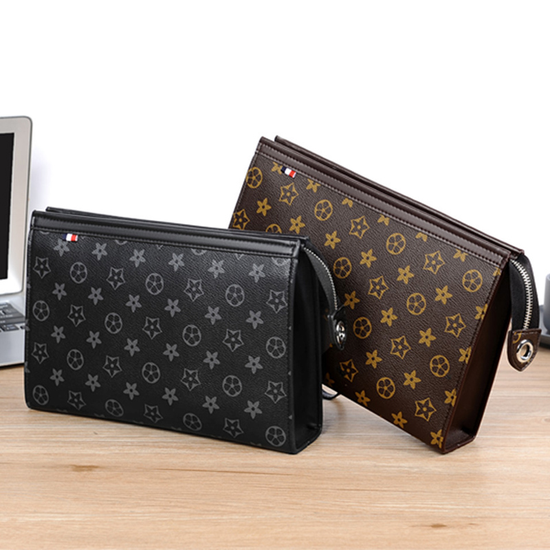 Fashionable Classic Printed Men's Handbag New Arrives High end Business Leisure Handbag Underarm Clip Bag hot sale