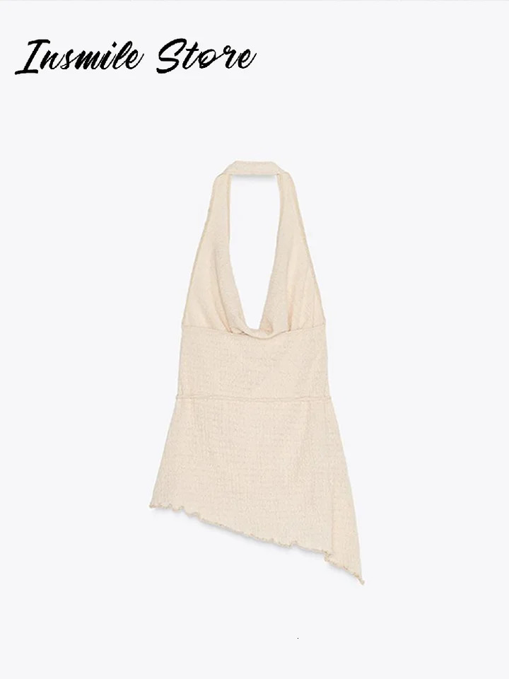 Casual Solid Women Pants Suits Lace Up Sleeveless Backless Halter Top Wide Leg Pants 2025 Spring Fashion Lady 2 Pieces Sets 251013