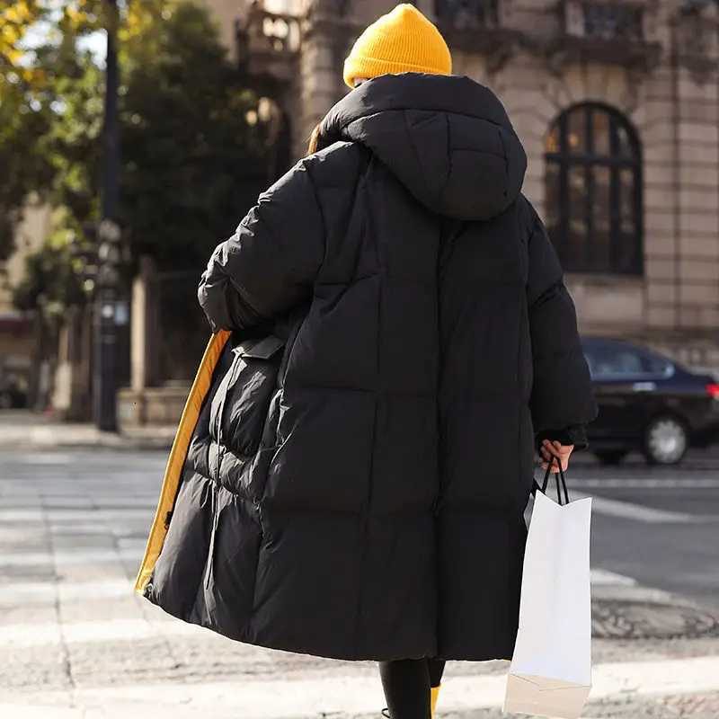 Girls Heavyweight Down Jacket 2025 Winter Long OverKnee Warm Coat for Kids Thick Winter Clothing with Thermal InsulationT251021