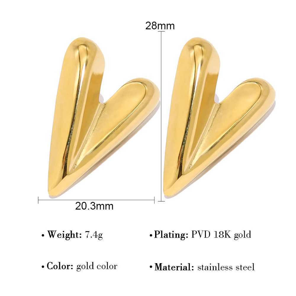 YACHAN 18K Gold Plated Stainless Steel Heart Drop Earrings for Women Vintage Dangle Earring Trendy Waterproof Jewelry J251021