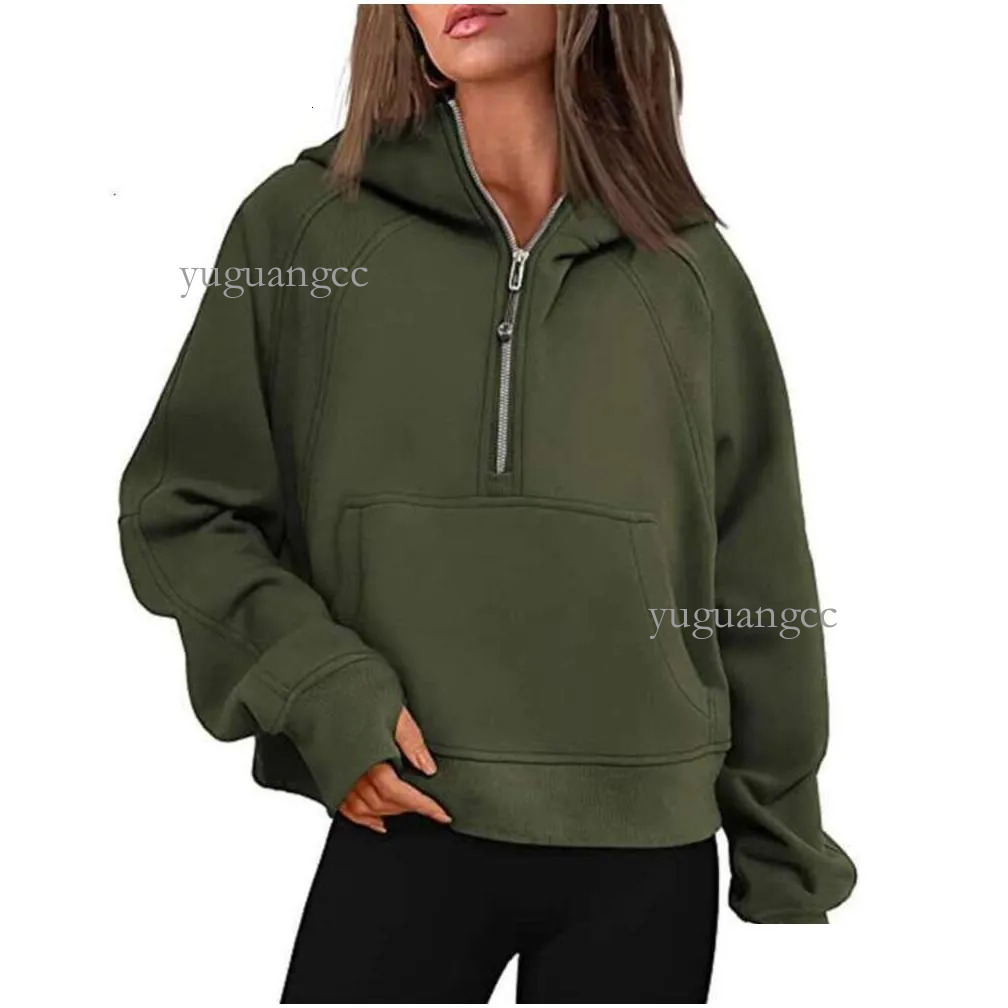 Scuba Hoodie 2025 new designer yoga workout hoodie oversized half zip stand collar lightweight sweatshirt for women men gym athletic leisure wear hoodie 662