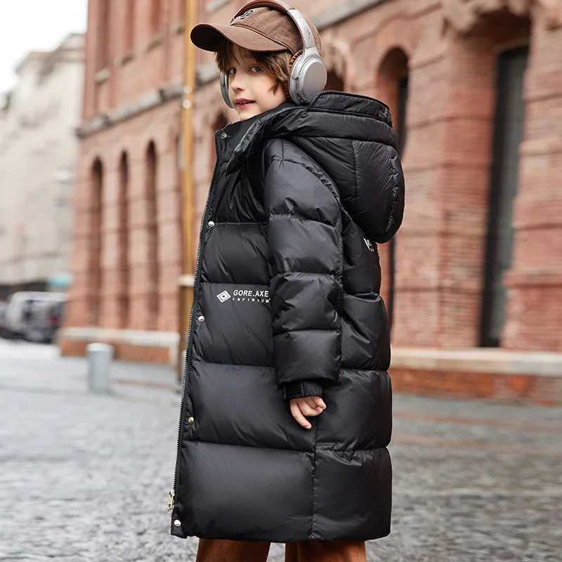 OLEKID 2025 Winter Boy Down Jacket White Duck Down Thick Warm Long Teenage Boys Jacket Coat 614 Years Kids Boy Parkas OuterwearT251021