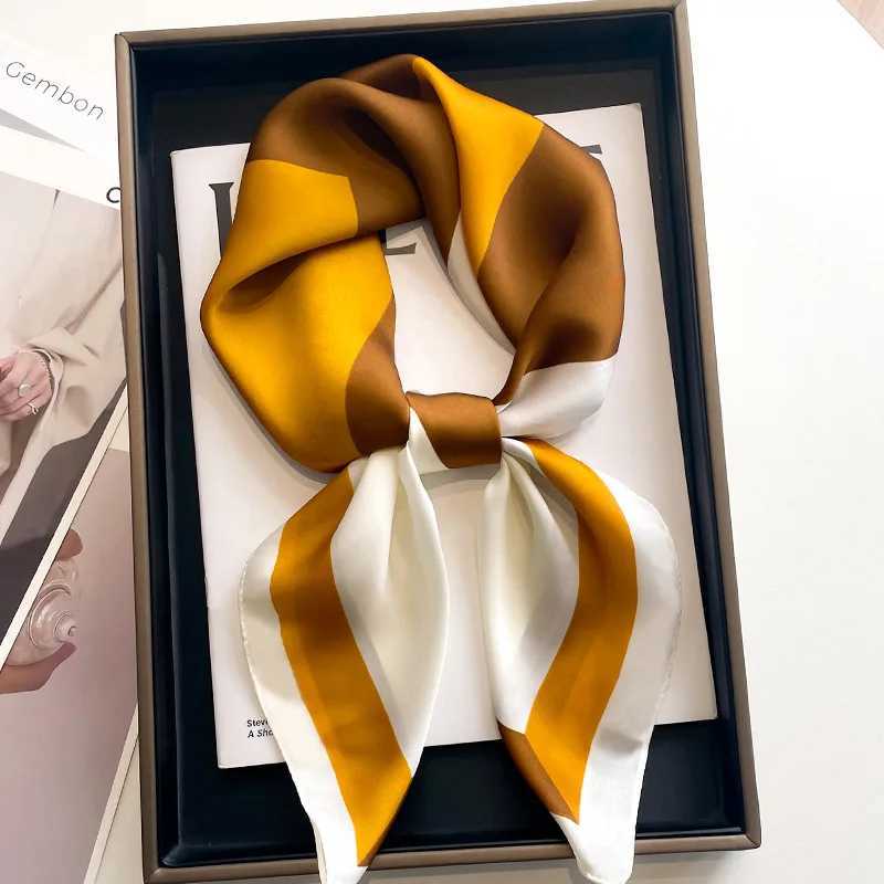 Luxury 70cm Silk Scarf Wen Fashion Silk Satin Neckerchi Fa Hair Ties band Hair Ornament Fa Bandana Bag ScarvesW251021