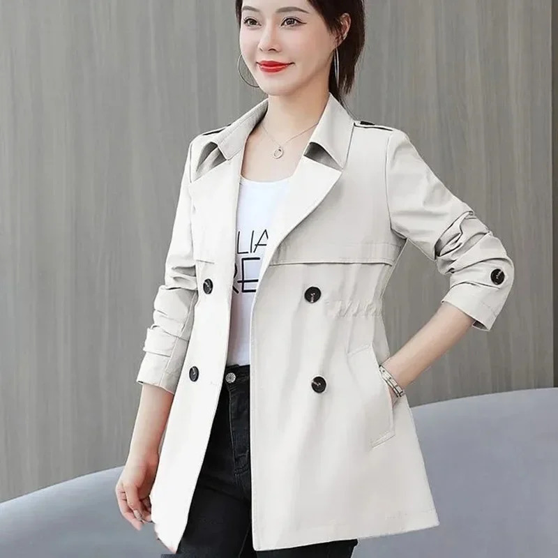 Short Coat Windbreaker Womens Spring Autumn Trench Coat Korean Short Ladies Solid Coat Women Double Bbreasted Outwear 251021