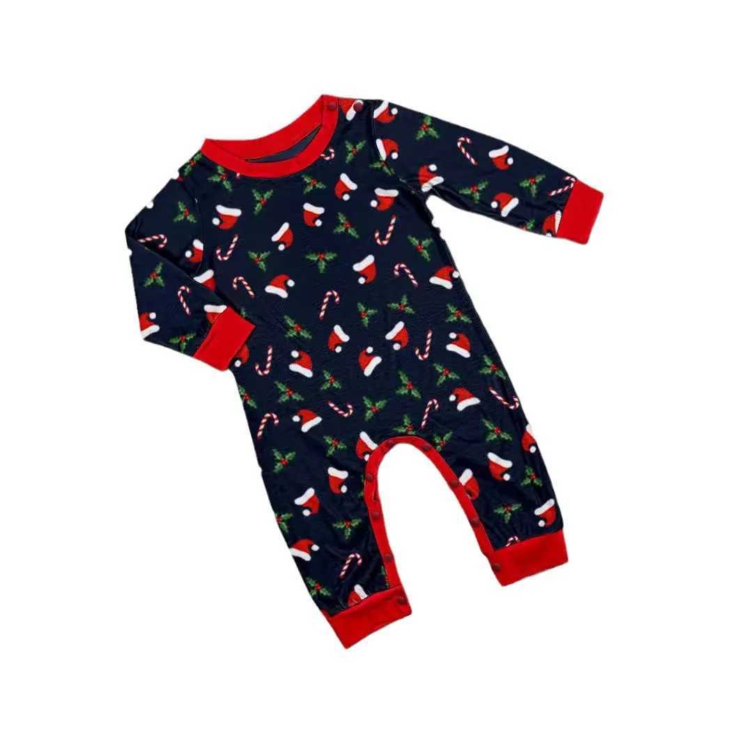 Family Christmas matching clothing Adults and children fullsleeved Oneck pajama sets for children baby long jumpsuit L25102122S9