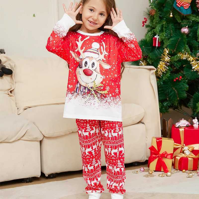 Christmas Pajama Set Family Matching Nightwear Couples Daughter Daddy Son Mother Kids Reindeer Printed Long Sleeved Xmas Clothes L25102125OP