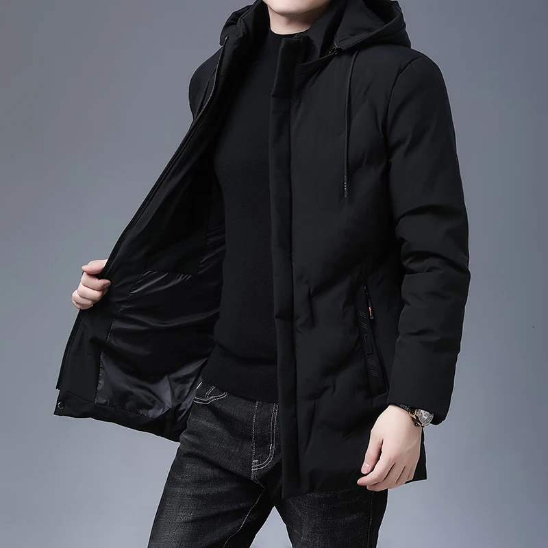 Mens Clothing Top Quality Fashion Hooded Casual Fashion Long Thicken Outwear Parkas Jackets Winter Windbreaker Coats 251013