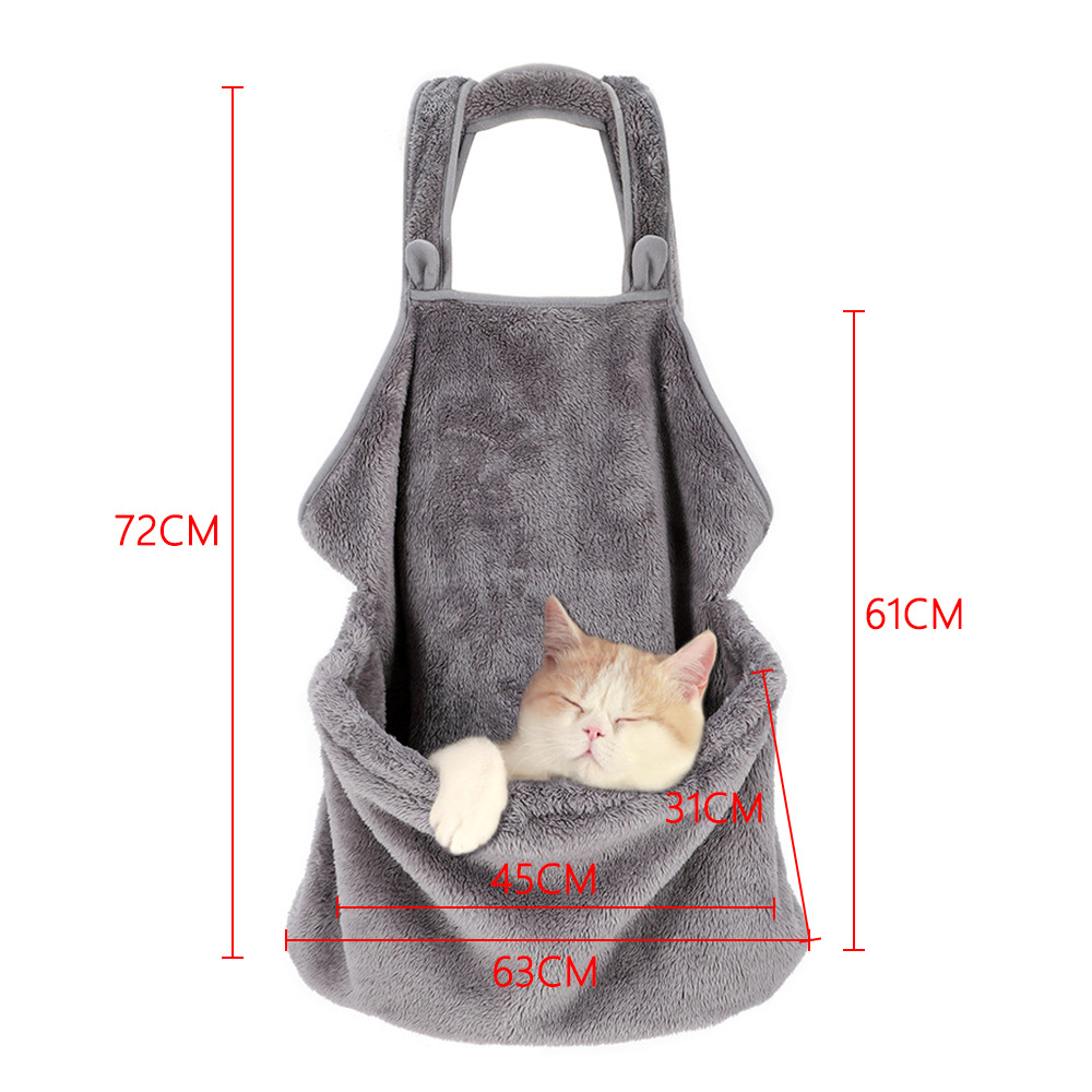 Soft Fleece Double-Shoulder Bag, Casual Outdoor Pet Backpack for Small/Medium Pets, Comfortable Pet Supplies for Daily Walking & Travel
