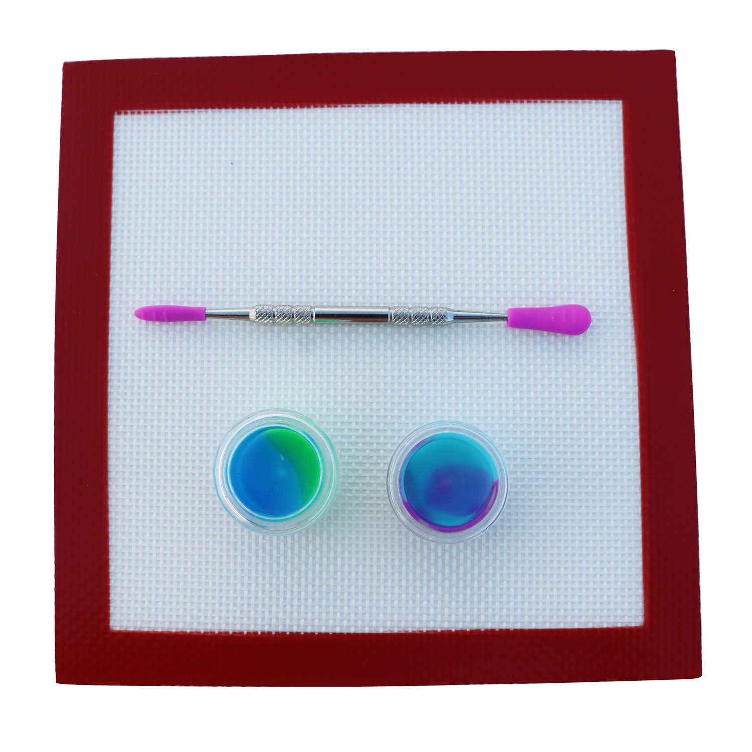 Colorful Silicone Jar Containers Dab Wax Tools dabber tool big silicone pad mat Dab jars Container kits for wax bongs dab rigs smoking pipes Accessori