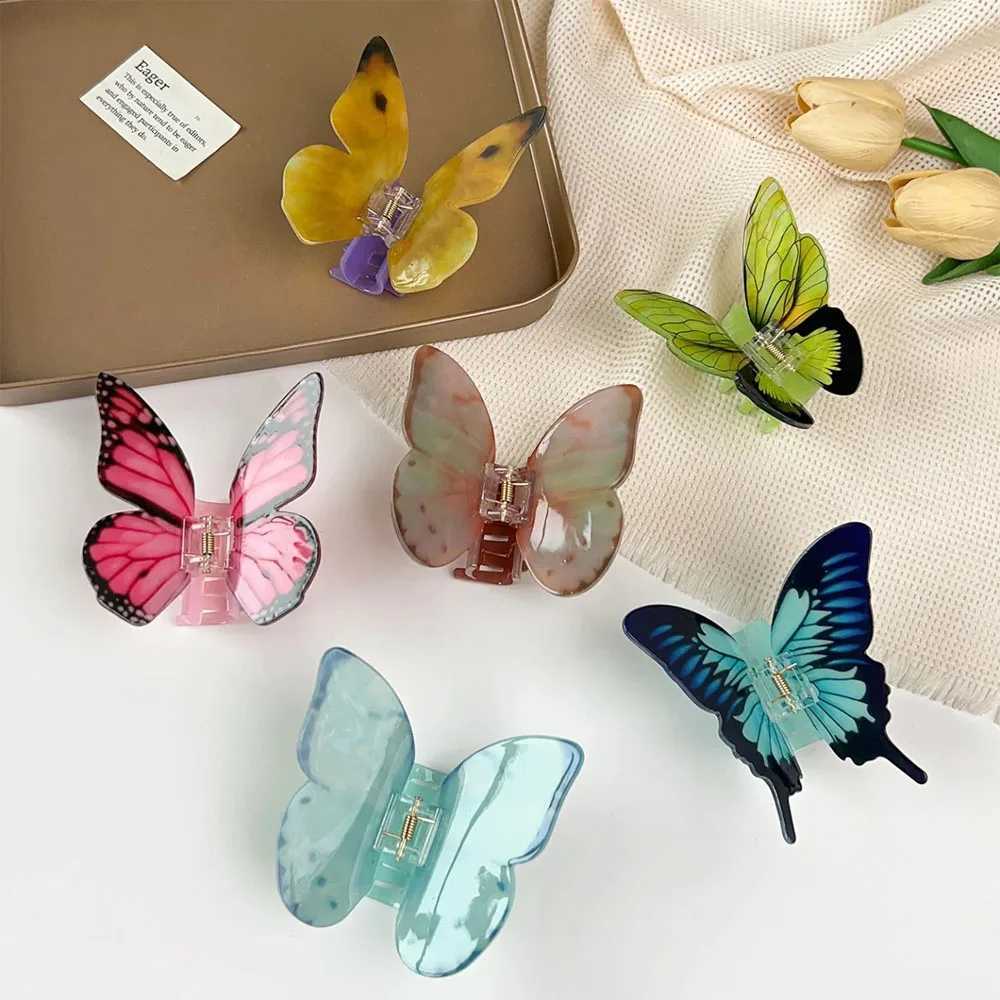 Large Butterfly Hair Claw Clip Super Fairy Girl Colored Claw Clip Accessories Fine And Medium Hair Accessories Y2k AccessoriesW254021