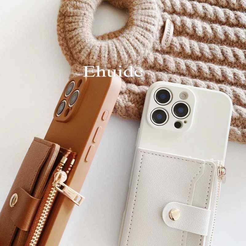 Card Holder Wallet Phone Case for Galaxy S25 S24 S23 Plus S22 Ultra S21 S20 FE Lanyard Strap Cord Crossbody Bag Cover J251114