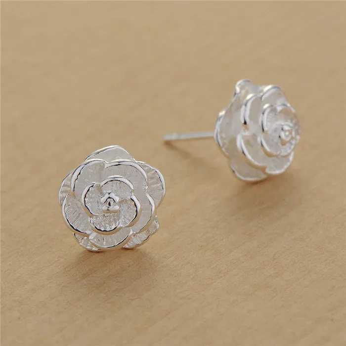 Luxcury Chic Feminine 925 Sterling Silver Floral Design Earring Set with a Touch of Class