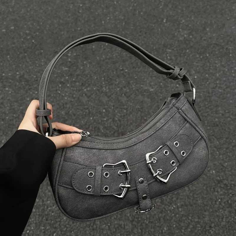 Sweet Cool Denim Grey Shoulder Bag Women Y2k Grunge Hot Girls Casual Handbag Lady Vintage Versatile Underarm Bag Autumn bolsasXJ251021