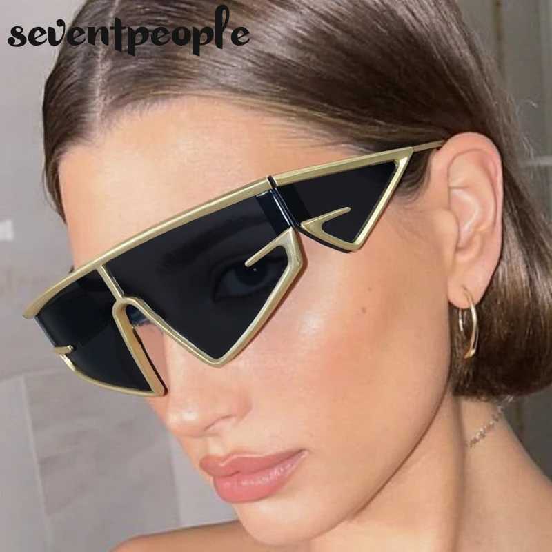 Vintage Y2K Punk Irregular Sunglasses Women 2025 Luxury Brand Trendy Windproof Shield Steampunk Sun Glasses Cycling Shades UV400 J251114