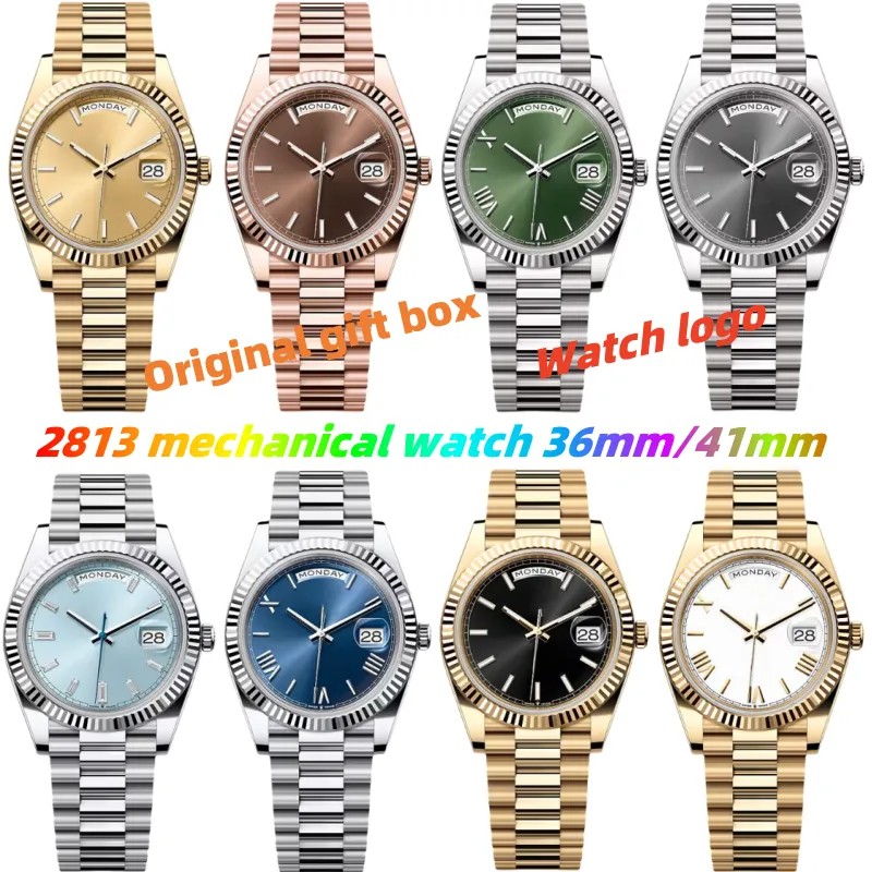 JASON007 Top Mens Watch Automatic Mechanical Men and Women Designer 36mm/41mm Watch Double Calendar Luxury Watch With Waterproof Luminous Sapphire 904L Steel Belt