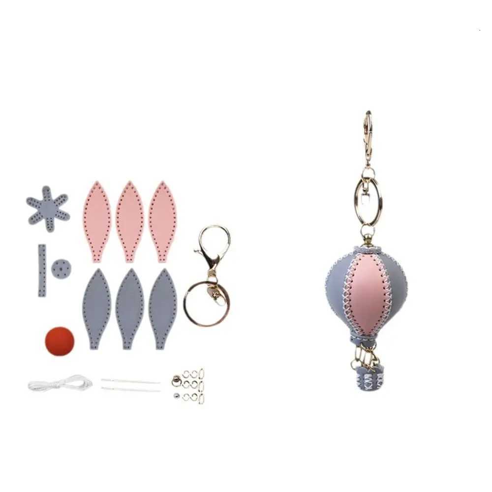 Key Holder Hot Air Balloon DIY Keychain Leather Simple Car Key Ring Pendant Versatile Keychain Lanyard Unisex W251021