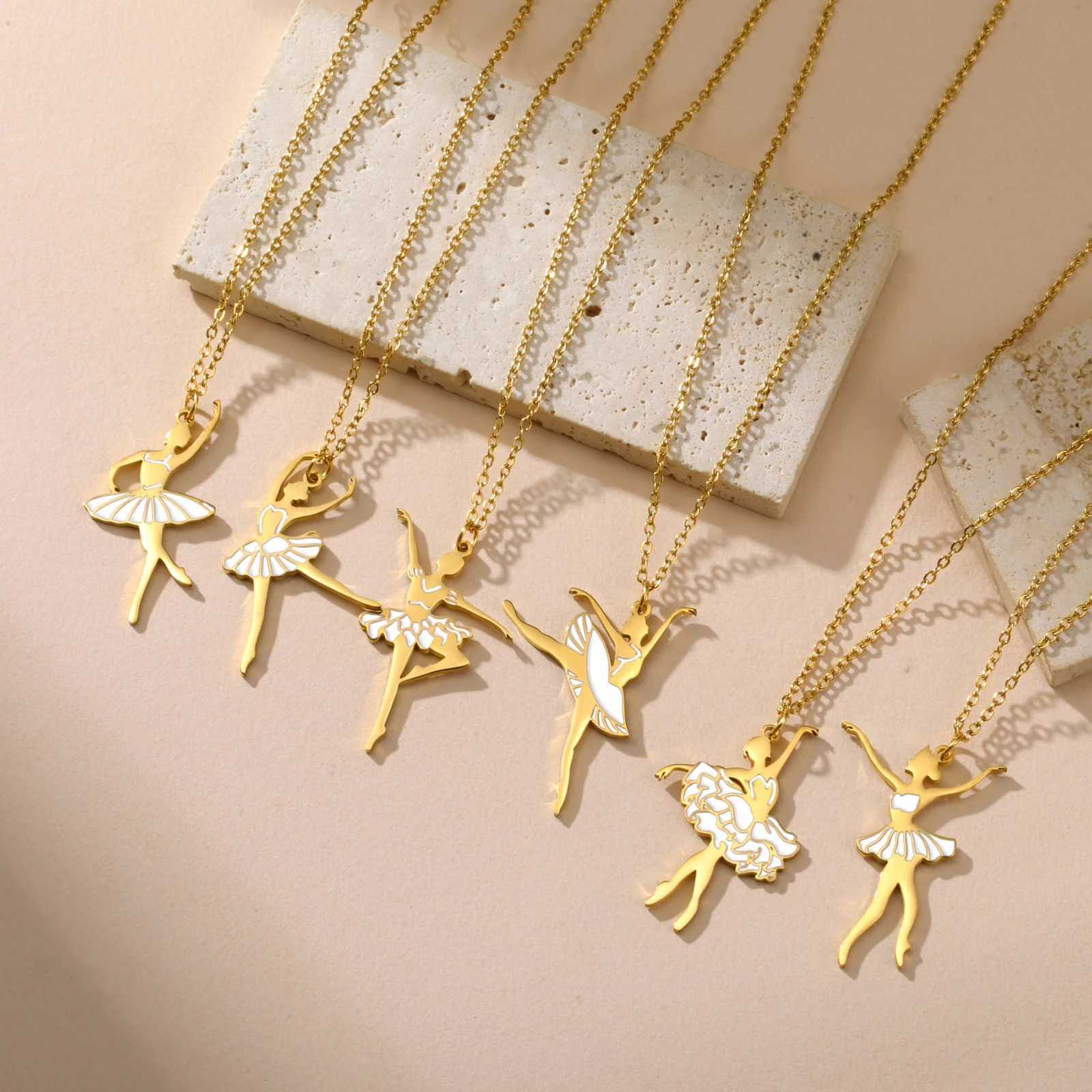 Unift Exquisite Dancing Girl Ballet Pendant Necklaces for Women Stainless Steel Jewelry Dancer Girls Ballerina Best Friend Necklace GiftXJ250717