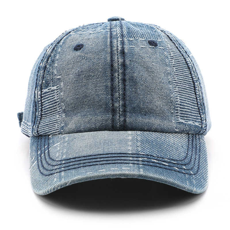 Womens Solid Color Patchwork Denim Baseball Cap Outdoor Street Style Personality Mens Travel Sun Protection Visor Cap H251020