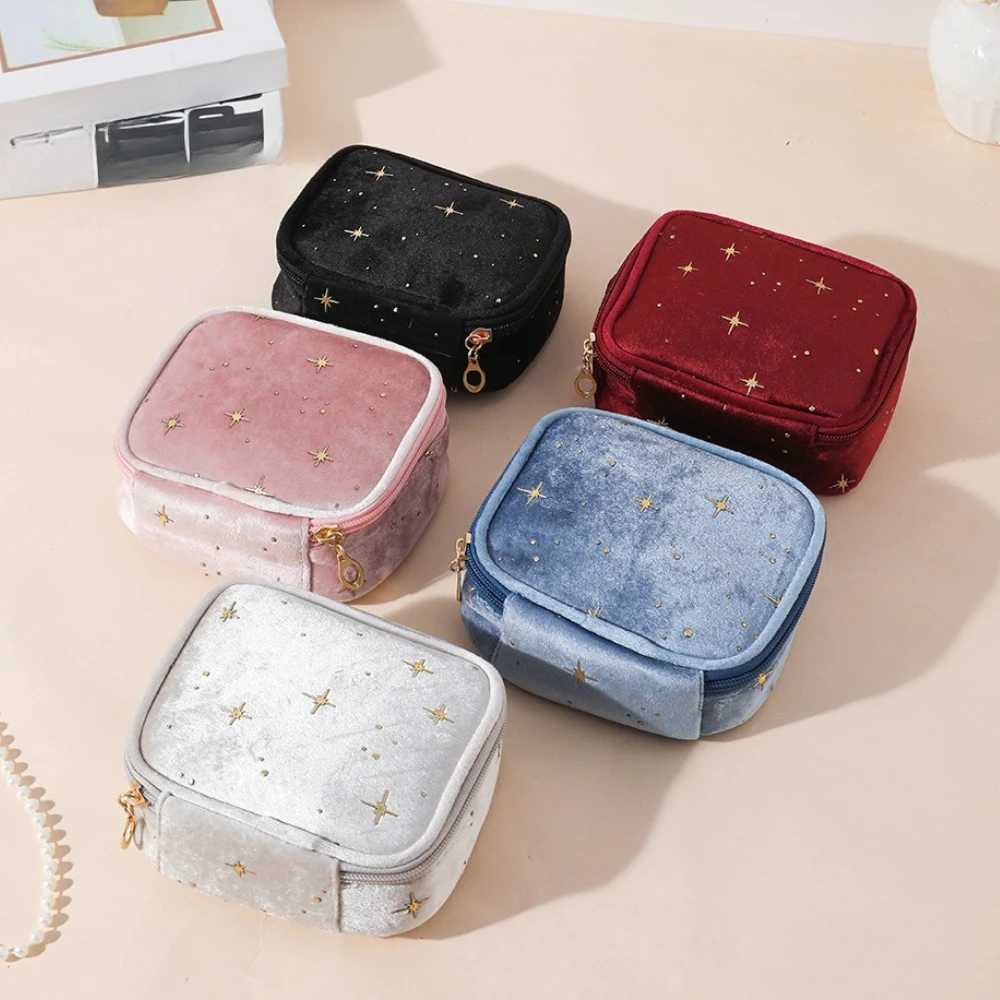 Mini Cute Square Cosmetic Bag Women Portable Earphones Lipstick Sanitary Napkins Storage Pouch Small Makeup Zipper BagsW251021