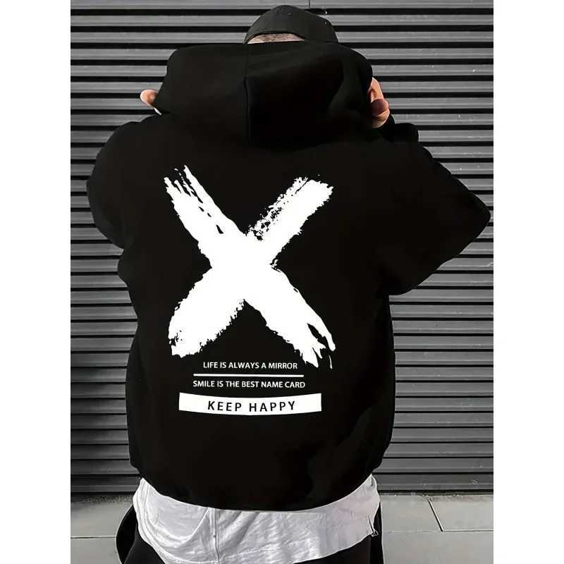 Mens hiphop hooded sweatshirt font design printed hooded sweatshirt highquality casual sweatshirt W251021