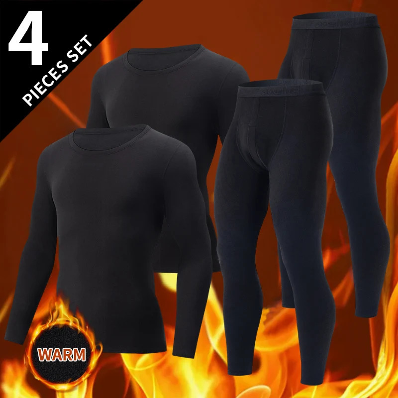 124Piece Mens Longsleeved Trousers In Autumn And Winter Thermal Underwear Casual Joker Sports Fitness Solid Color Suit 251021
