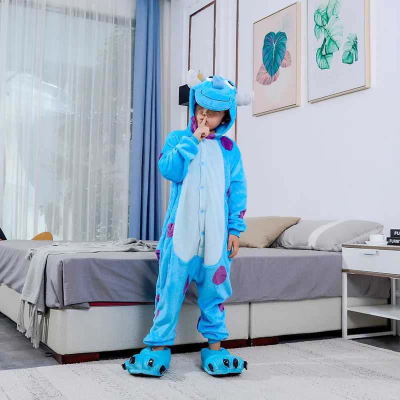 Pixar Sulley Monsters Inc Blue Furry Onesie Costume For Adults Couples Warm Plush Pajamas Halloween Christmas Gift L251021GWQB