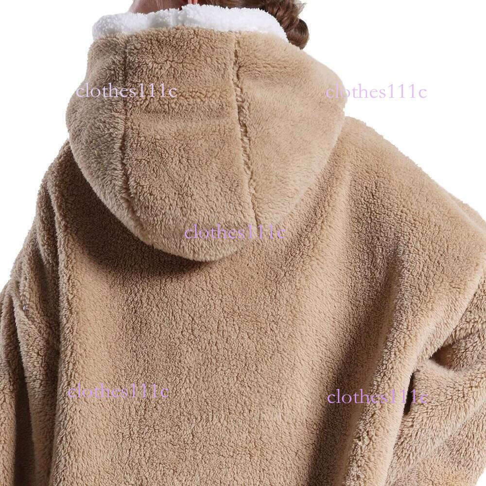 Oversized Hoodie For Women Men Winter Hooded Sweatshirts Sherpa Fleece Blanket With Sleeves Pink Green Purple Hoodies