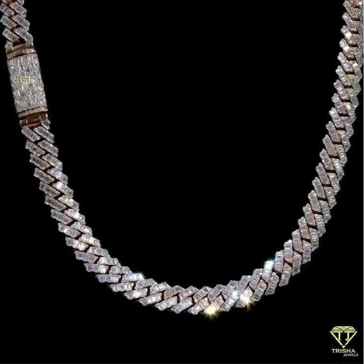 Iced Out Moissanite Diamond Chain Hip Hop Bling Jewelry Celebrity Diamond Chain Luxury Statement Jewelry