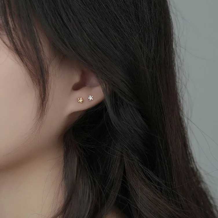 SOFTPIG Real 925 Sterling Silver 18K Gold Flower Stud Earrings For Fashion Women Party Cute Fine Jewelry Minimalist Accessories J251021