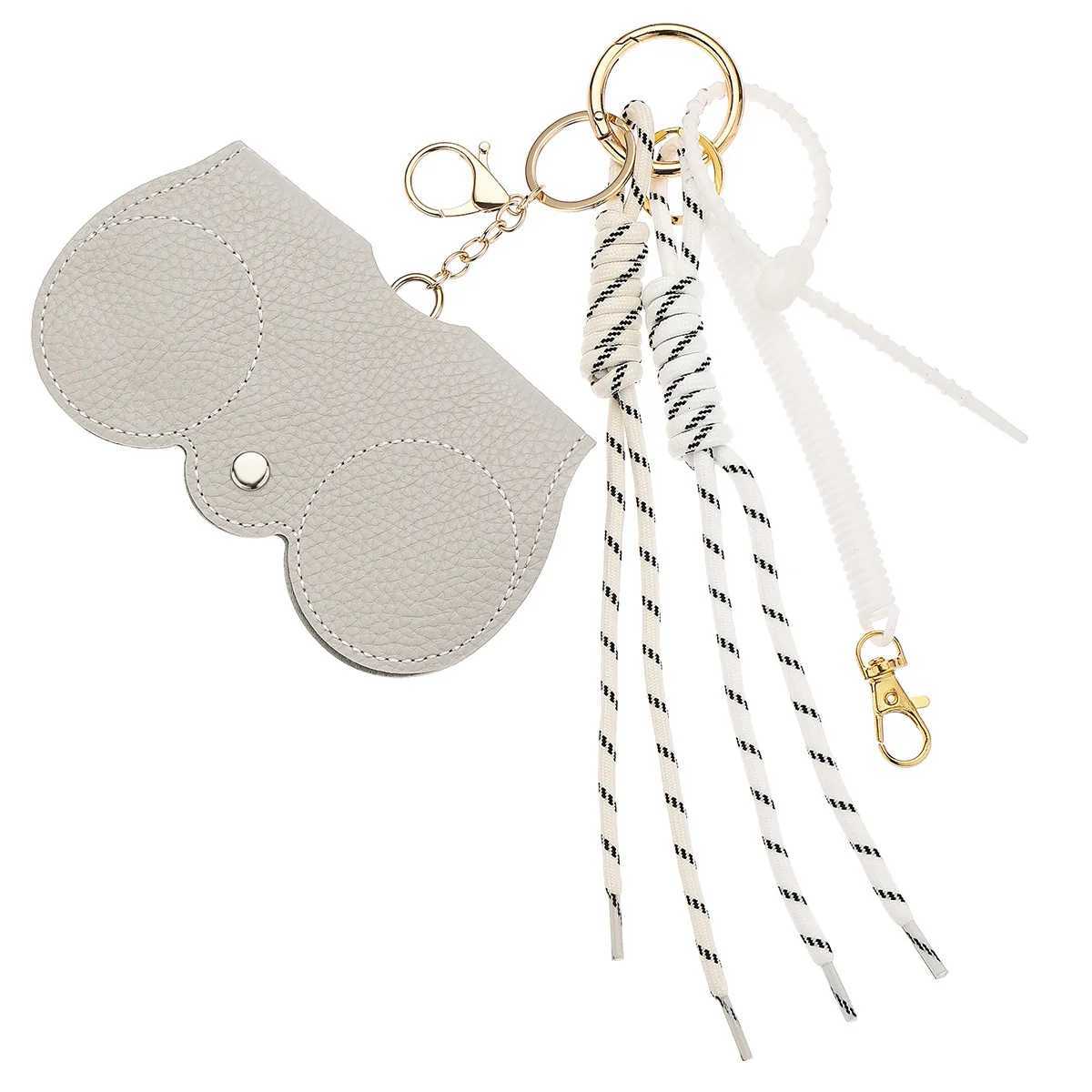 PU Leather Glasses Storage Pouch Hanging Sunglasses Keychain Protective Case Lanyard Bag Pendant W251021