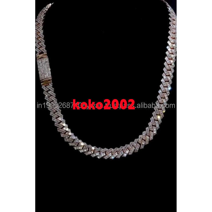 Iced Out Moissanite Diamond Chain Hip Hop Bling Jewelry Celebrity Diamond Chain Luxury Statement Jewelry