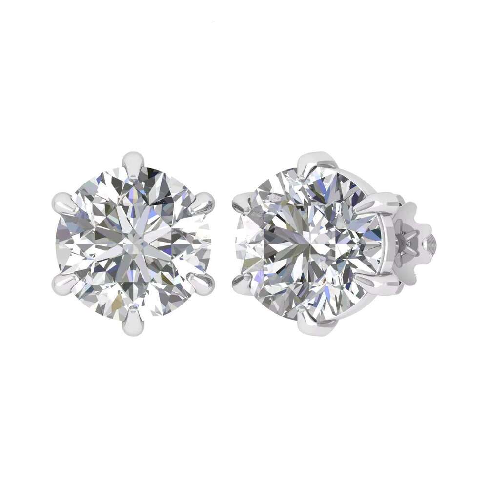 1 Carat Stud 950 White Gold Earrings Suitable for Women Wedding Gift/ODM Carbonite Jewelry