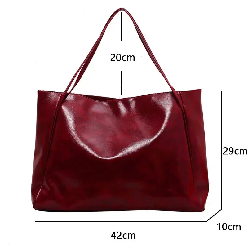 Women Tote Bag Fashion Underarm Pouch Large Capacity Soft Pu Leather Shoulder Bag Retro Crossbody Bag Casual Portable BucketBags 251021