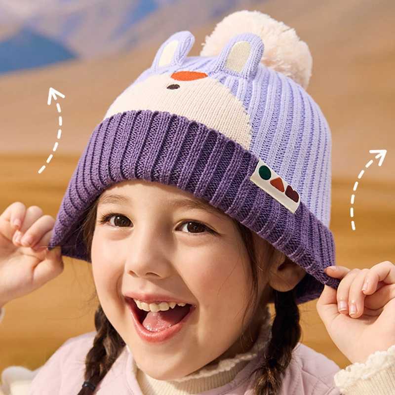 Christmas autumn and winter knitted cute baby yarn hat childrens and girls warm and windproof ear protection hat J251021