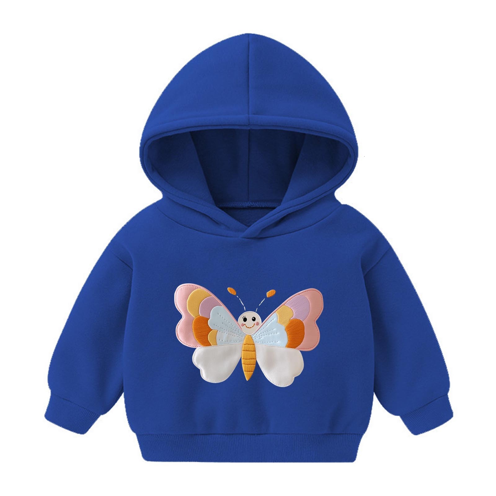 New European and American fashion children's hooded sweatshirt suitable for young children and children's wool pullover casual jacket top