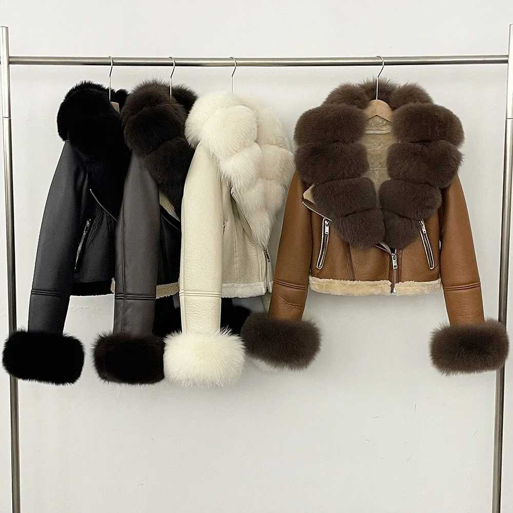 Fur Coat Winter Warm Real Fur Cuffs Clothes Women Short Faux Leather FAKe Fur Inner Jacket Thick Reality Fur Jacket Female1 Y251105
