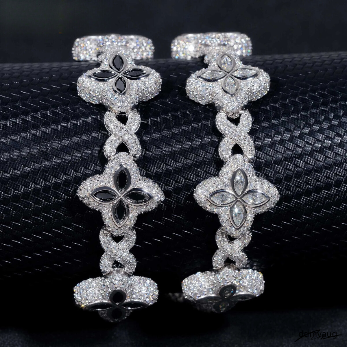 Four Leaf Clover Bracelet: Sterling Sier Moissanite Dia Tennis Bracelet - Elegant Lucky Charm Design Ddmyaug