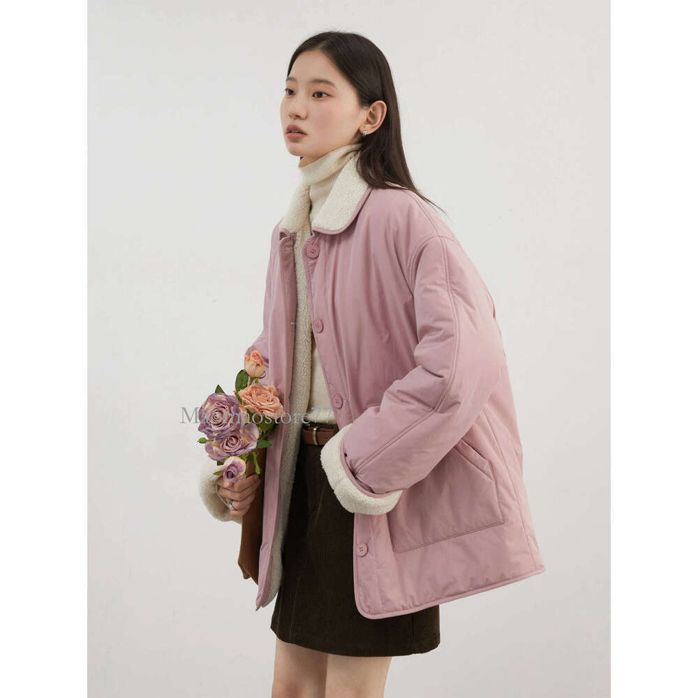 New Korean Women Parkas Single Breasted Loose Casual Thick Female Jacket Reversible Coat Winter 2025 Goose coat women