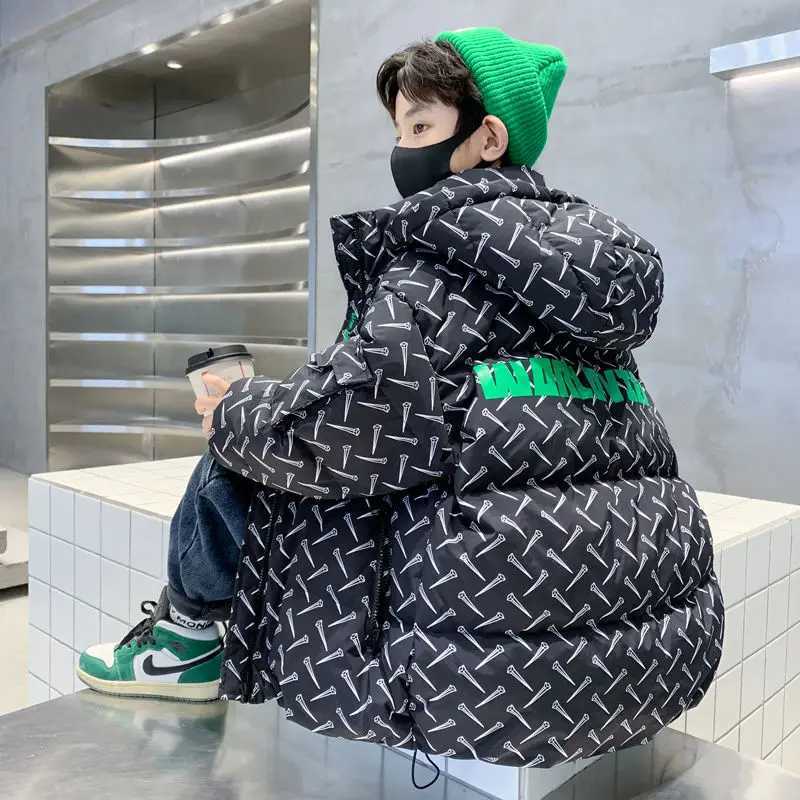 2025 Winter New Boys CottonPadded Coat for Kids Warm Thickened Down Jacket Winter Outerwear for Big Toddler BoysT251021