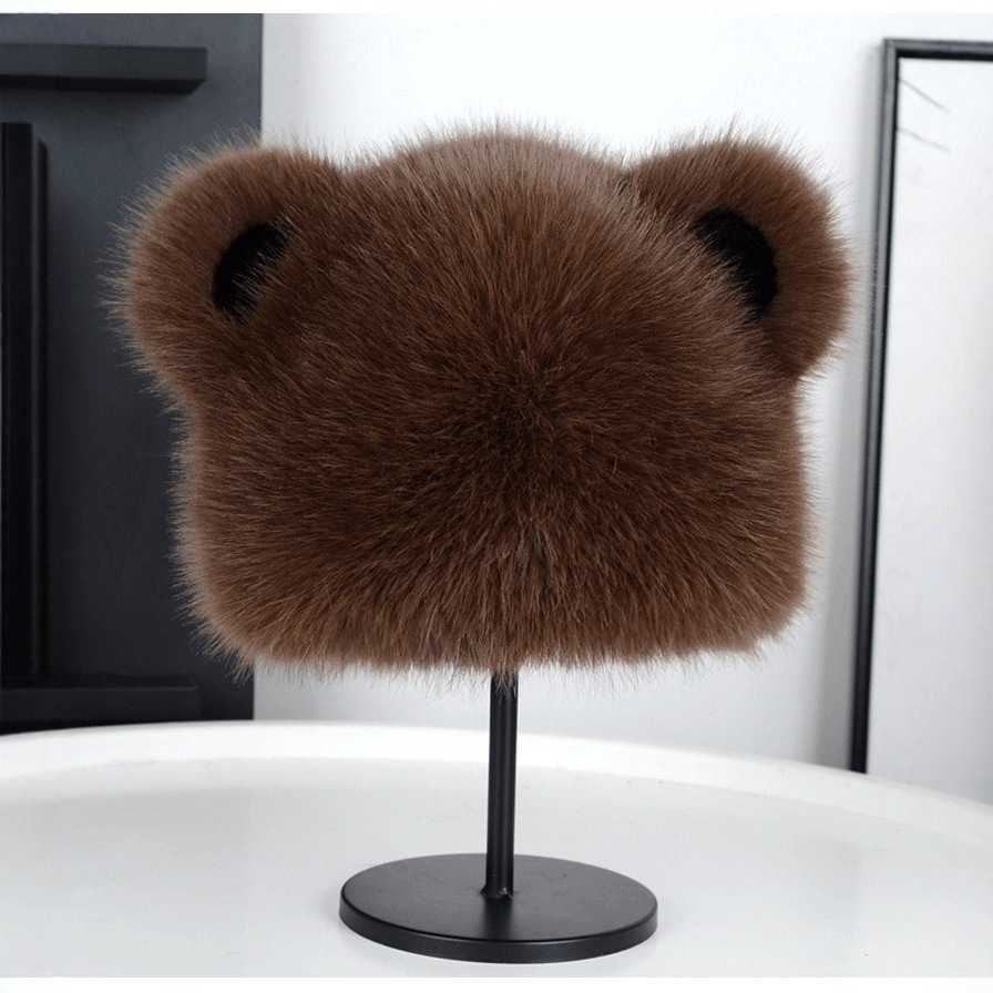Winter Hat for Women New Thickened Warm Fashion Simple Faux Fox Fur Womens Ear Protection Plush Hat H251020
